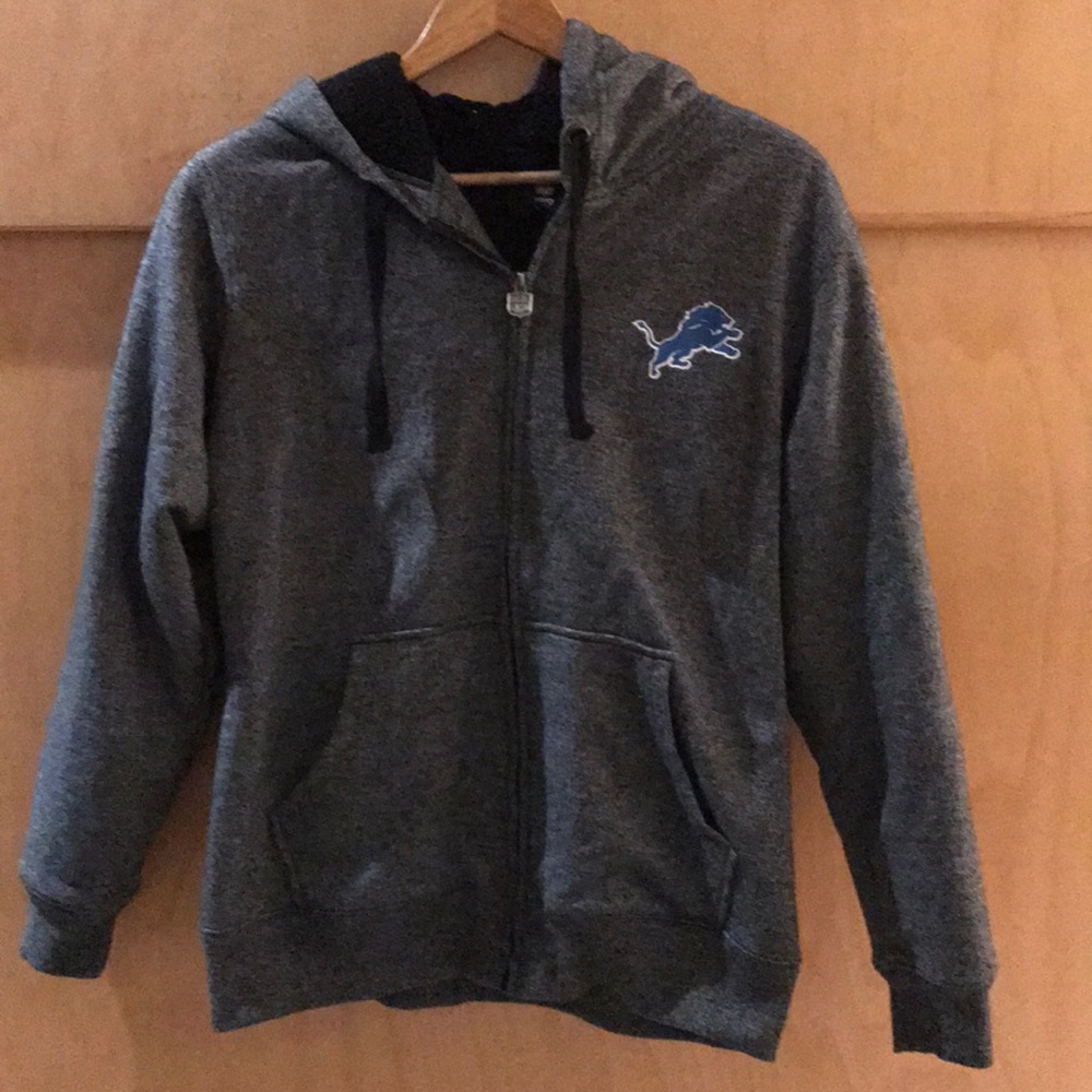 GreyHeather DetroitLions Jacket shearlingLined SzM
